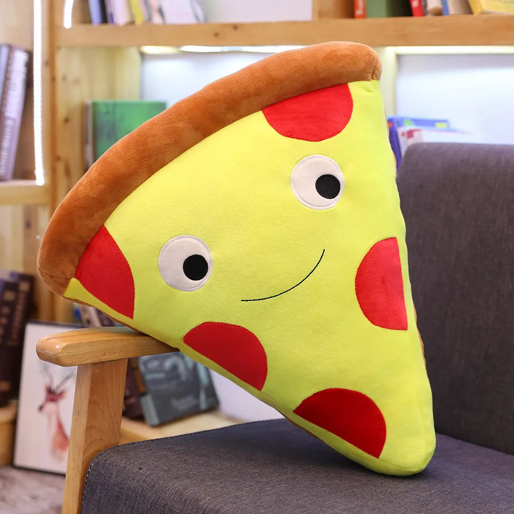 Plush Fast Food Pillow - Hamburger Pizza Soft Toy