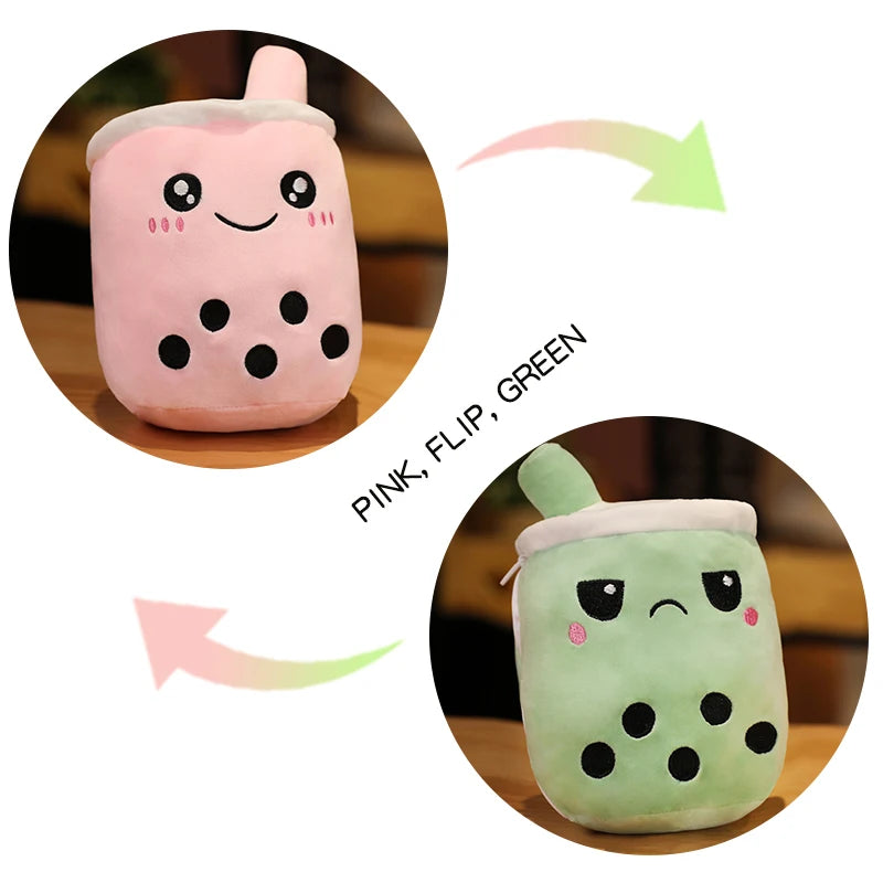 Reversible Emotion Boba Tea Plush - Double-Sided Toy | Stuffed Animals & Plushies | Adorbs Plushies