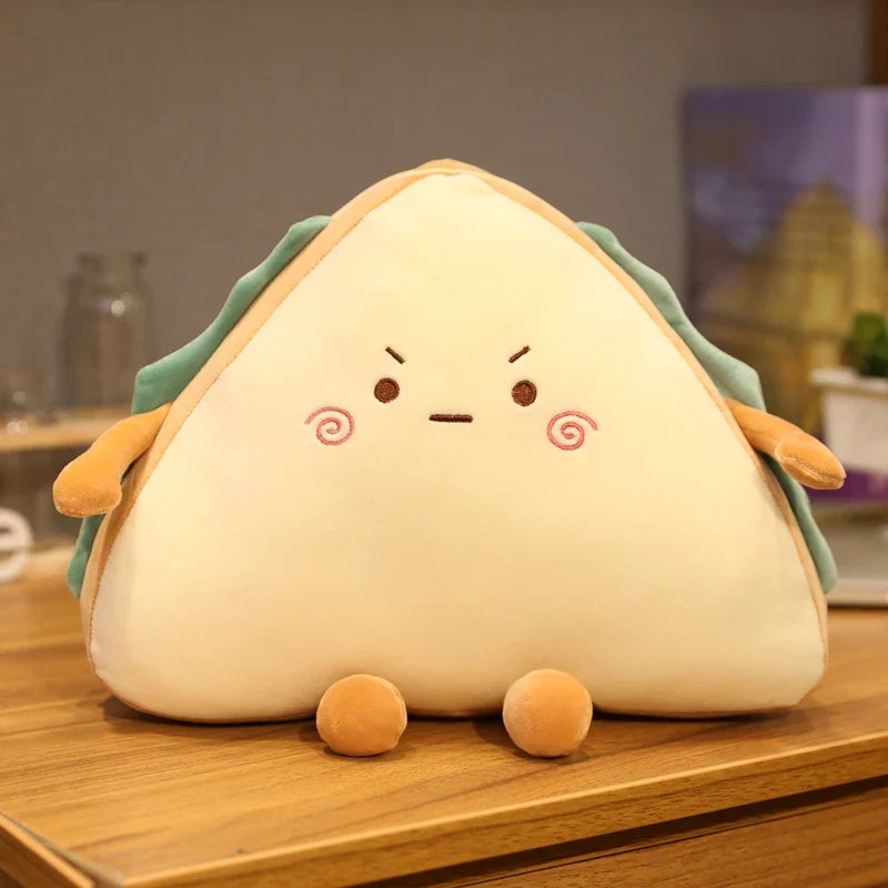 Cute Sandwich Car Pillow Plushie - Cartoon Food Seat Cushion