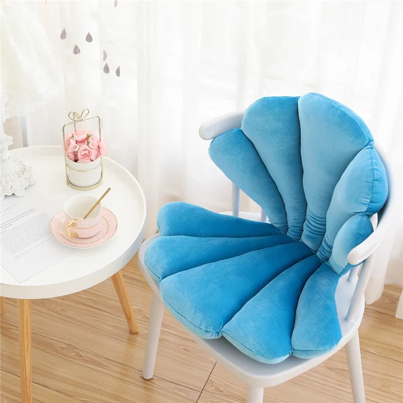 Velvet Shell Chair Cushion - Luxurious Sea Shell Decor