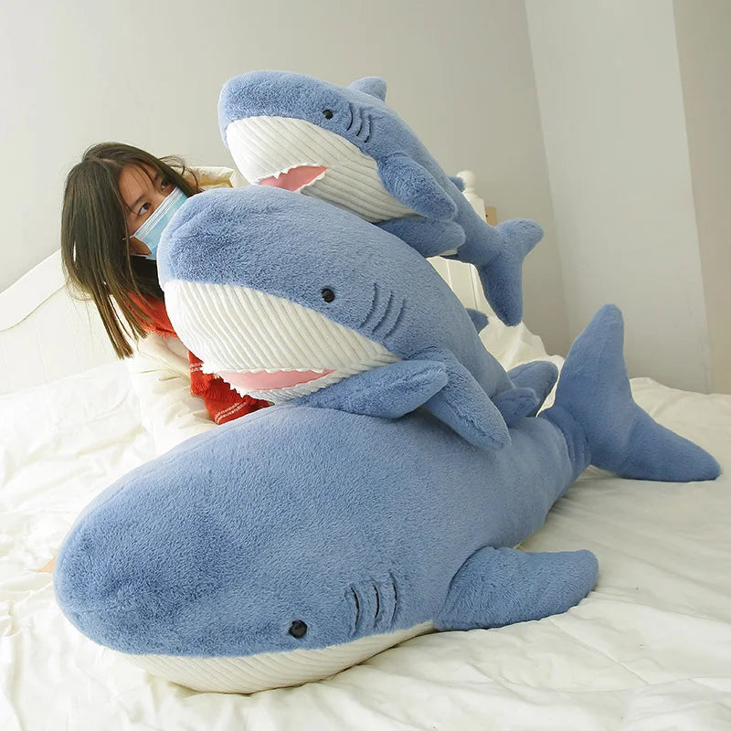 Giant Blue Shark & Pink Narwhal Plush - Sea Animal Pillow | Stuffed Animals & Plushies | Adorbs Plushies