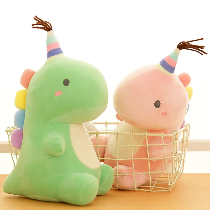 Rainbow Hap Dinosaur Plushie - Soft Glass Green Doll | Stuffed Animals & Plushies | Adorbs Plushies