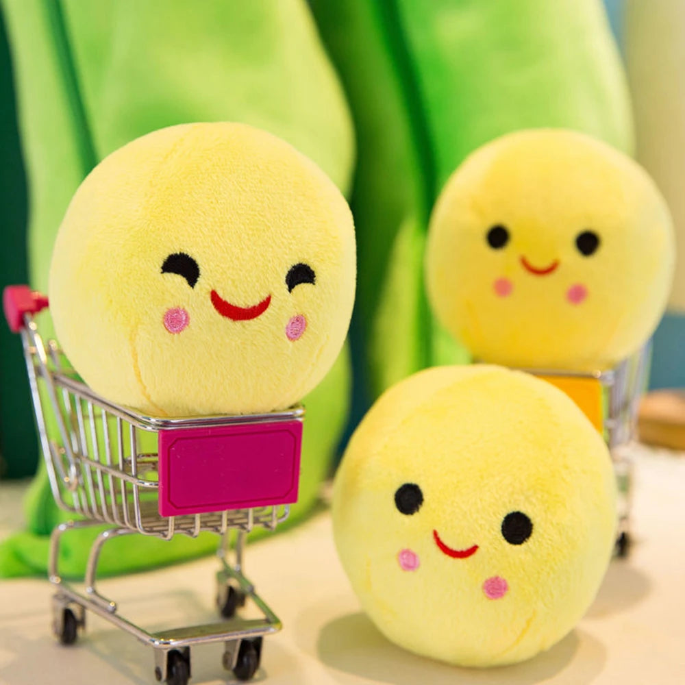 Pea Pod Plush Toy with Detachable Beans | Cute Teddy Bear for Gifts | Adorbs Plushies