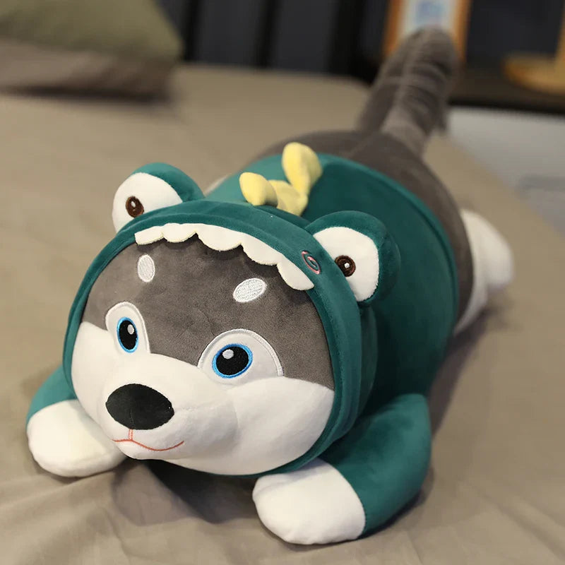 Husky Dog in Crocodile Coat Plush - Unique Bed Pillow | Stuffed Animals & Plushies | Adorbs Plushies