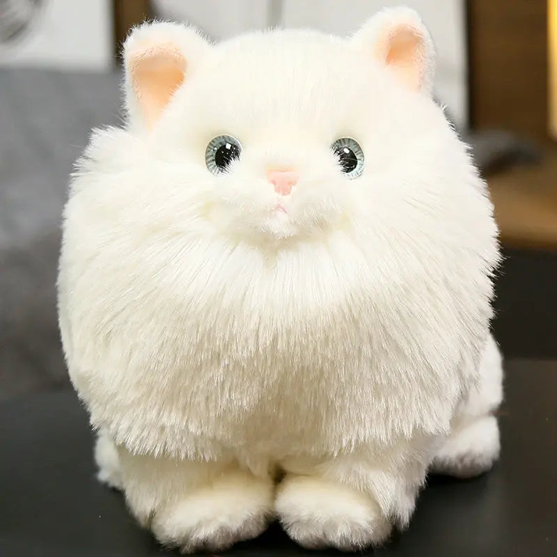 Lifelike White Cat Plushie - Fluffy Orange Cat Toy