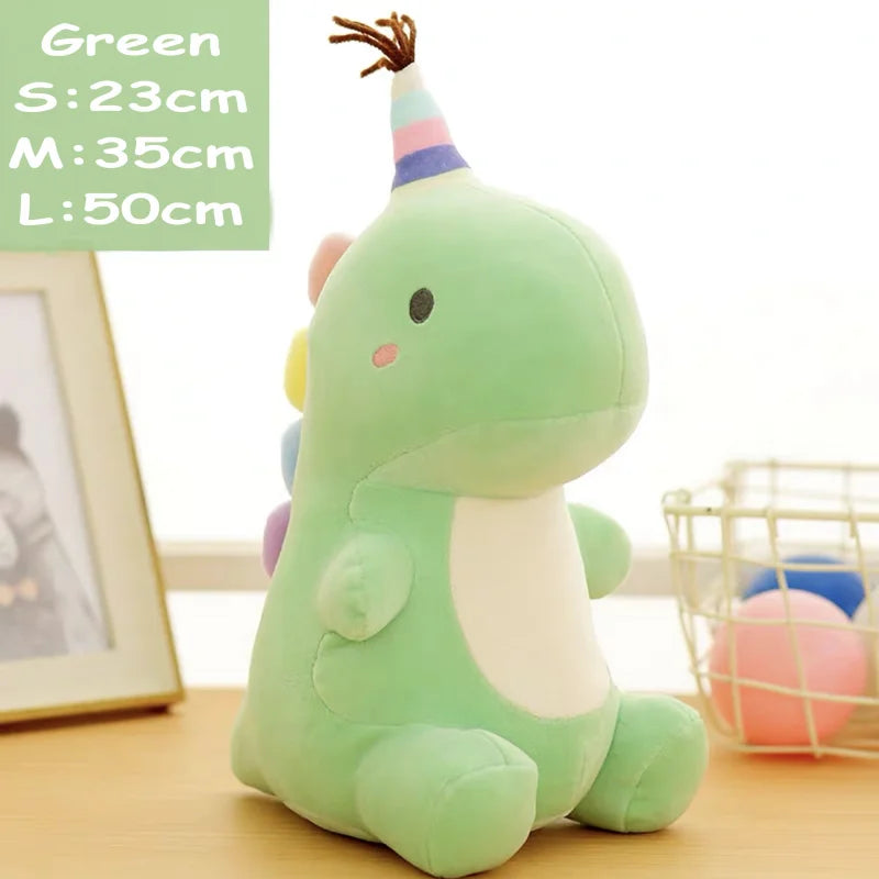 Rainbow Hap Dinosaur Plushie - Soft Glass Green Doll