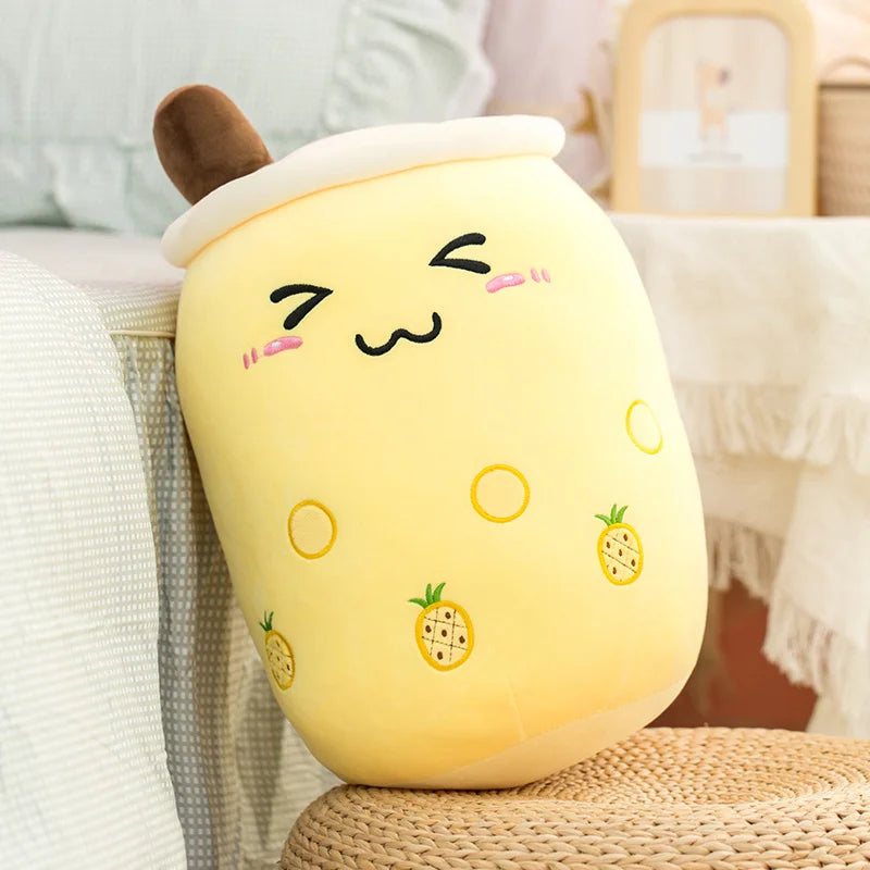 Naughty Milk Tea Cup Plushie - Twinkle Eye Hug Pillow