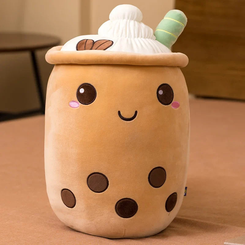 Boba Milk Tea Cartoon Plushie - Cute Strawberry Pillow | Stuffed Animals & Plushies | Adorbs Plushies