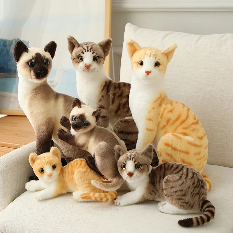 American Shorthair Cat Plush - Lifelike Siamese Doll | Stuffed Animals & Plushies | Adorbs Plushies