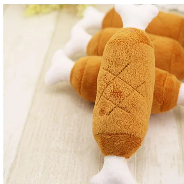 Chicken Leg Plush Toy with Squeaker | Stuffed Animal for Pets | Adorbs Plushies