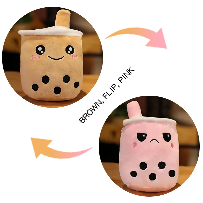 Reversible Emotion Boba Tea Plush - Double-Sided Toy | Stuffed Animals & Plushies | Adorbs Plushies