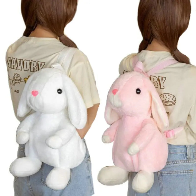 Lifelike Plush Rabbits Backpack - Bunny School Shoulder Bag | Stuffed Animals & Plushies | Adorbs Plushies