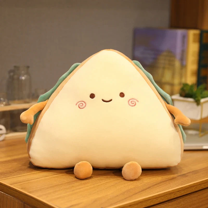 Cute Sandwich Car Pillow Plushie - Cartoon Food Seat Cushion