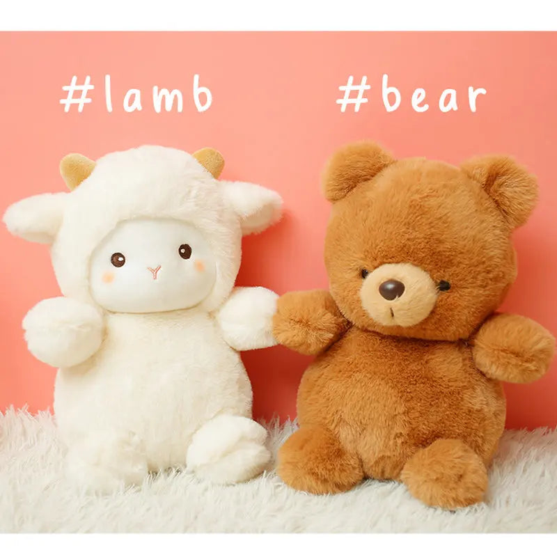 Fluffy Elephant & Lamb Plushies - Soft Baby Appease Doll | Stuffed Animals & Plushies | Adorbs Plushies