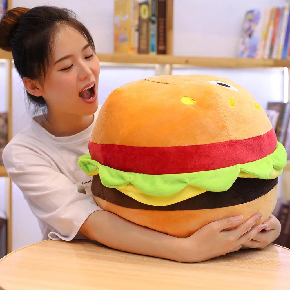 Plush Fast Food Pillow - Hamburger Pizza Soft Toy | Stuffed Animals & Plushies | Adorbs Plushies