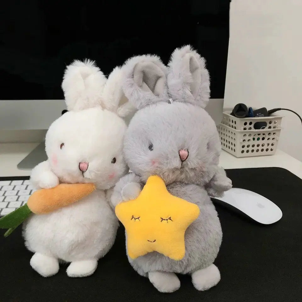 Fluffy Angora Rabbit Plush - Star Carrot Bunny Gift | Stuffed Animals & Plushies | Adorbs Plushies