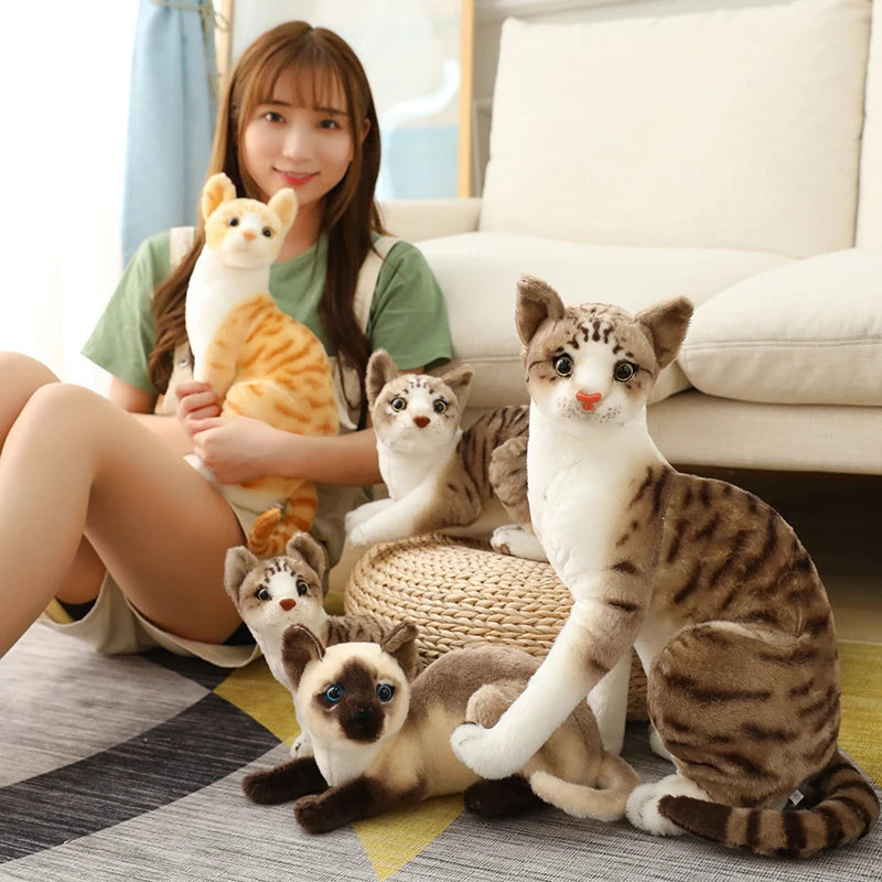 American Shorthair Cat Plush - Lifelike Siamese Doll | Stuffed Animals & Plushies | Adorbs Plushies