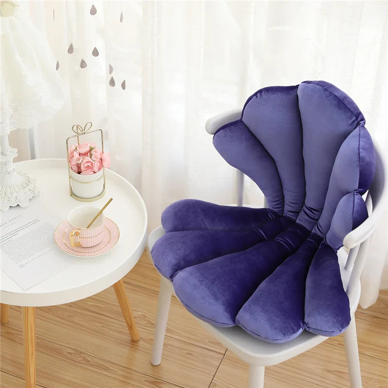 Velvet Shell Chair Cushion - Luxurious Sea Shell Decor