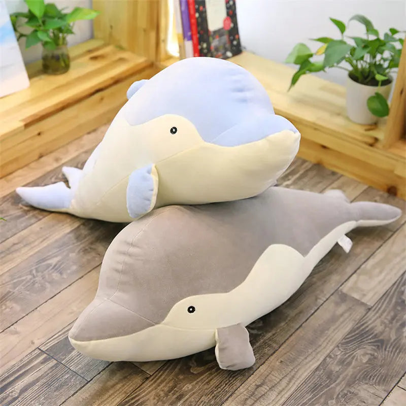 Blue Dolphin Plush Pillow - Soft Sea Animal Cushion | Stuffed Animals & Plushies | Adorbs Plushies