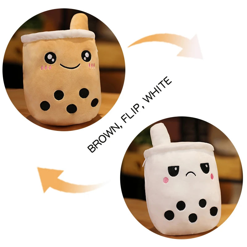 Reversible Emotion Boba Tea Plush - Double-Sided Toy | Stuffed Animals & Plushies | Adorbs Plushies