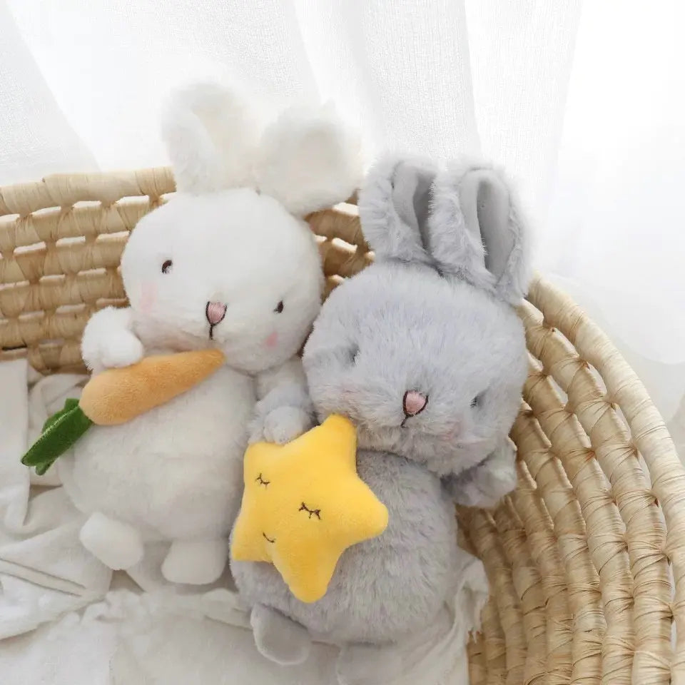 Fluffy Angora Rabbit Plush - Star Carrot Bunny Gift | Stuffed Animals & Plushies | Adorbs Plushies