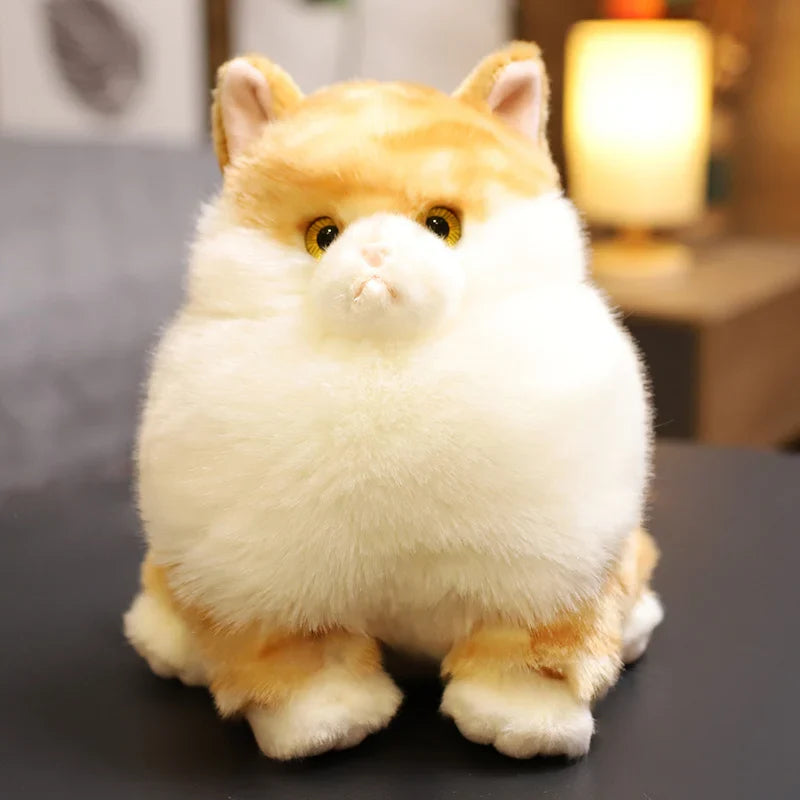 Lifelike White Cat Plushie - Fluffy Orange Cat Toy