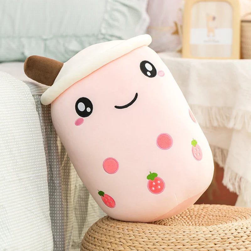 Naughty Milk Tea Cup Plushie - Twinkle Eye Hug Pillow