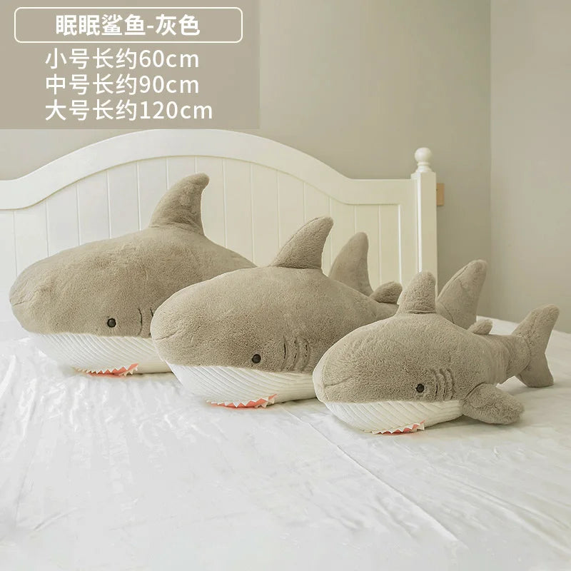 Giant Blue Shark & Pink Narwhal Plush - Sea Animal Pillow