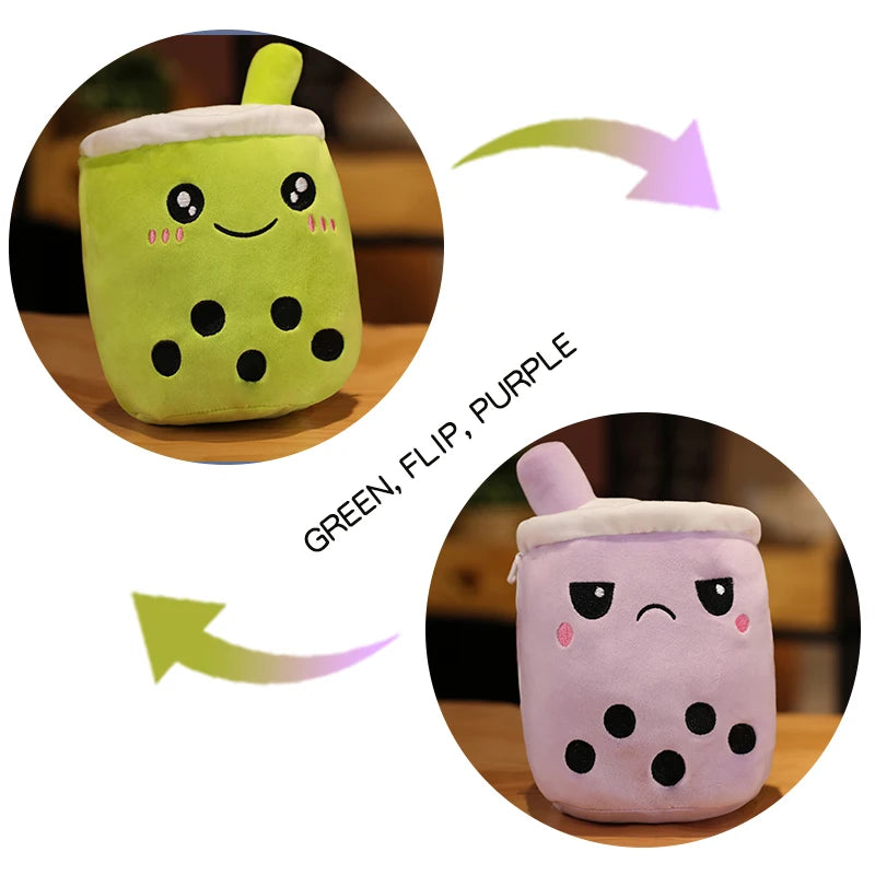 Reversible Emotion Boba Tea Plush - Double-Sided Toy | Stuffed Animals & Plushies | Adorbs Plushies