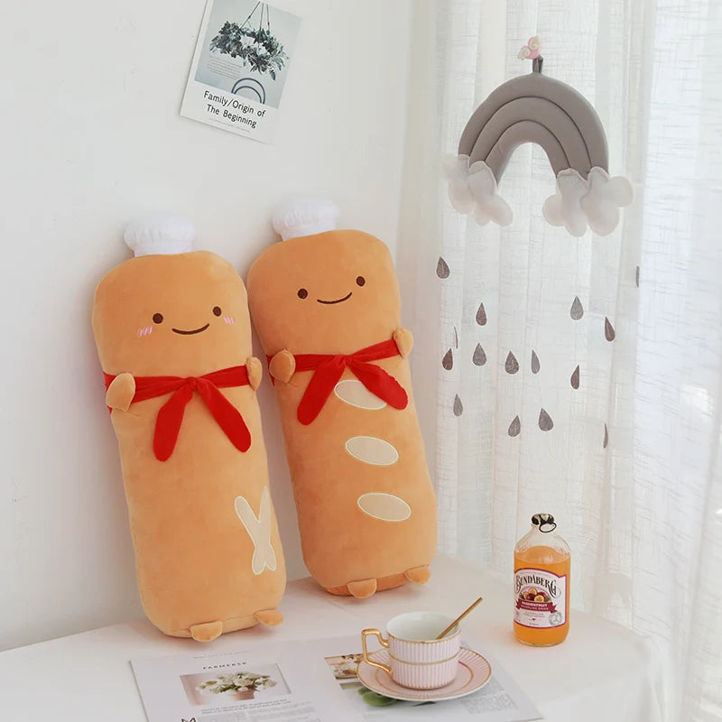 Chef Baguette Plush Pillow - Cute Food Themed Decor | Stuffed Animals & Plushies | Adorbs Plushies