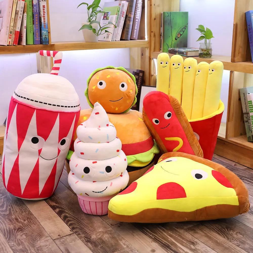 Plush Fast Food Pillow - Hamburger Pizza Soft Toy | Stuffed Animals & Plushies | Adorbs Plushies