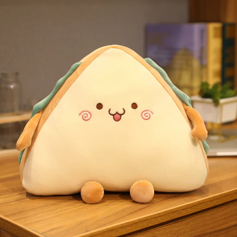 Cute Sandwich Car Pillow Plushie - Cartoon Food Seat Cushion