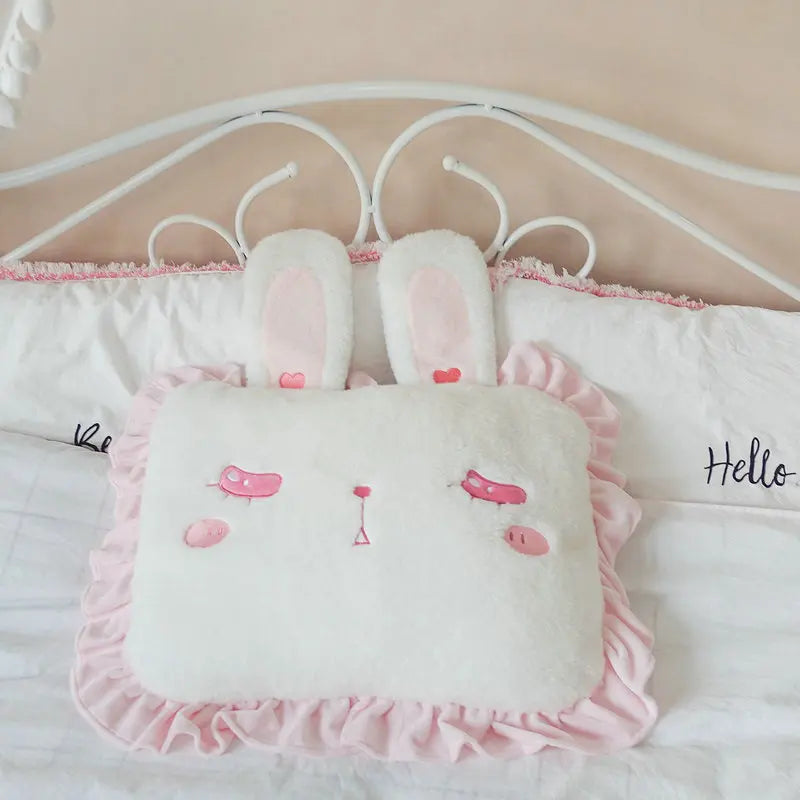 Lolita Bunny Plush Pillow - Cute Nap Companion for Girls