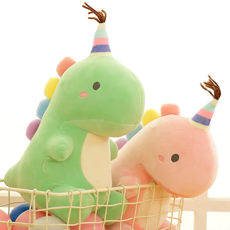 Rainbow Hap Dinosaur Plushie - Soft Glass Green Doll | Stuffed Animals & Plushies | Adorbs Plushies