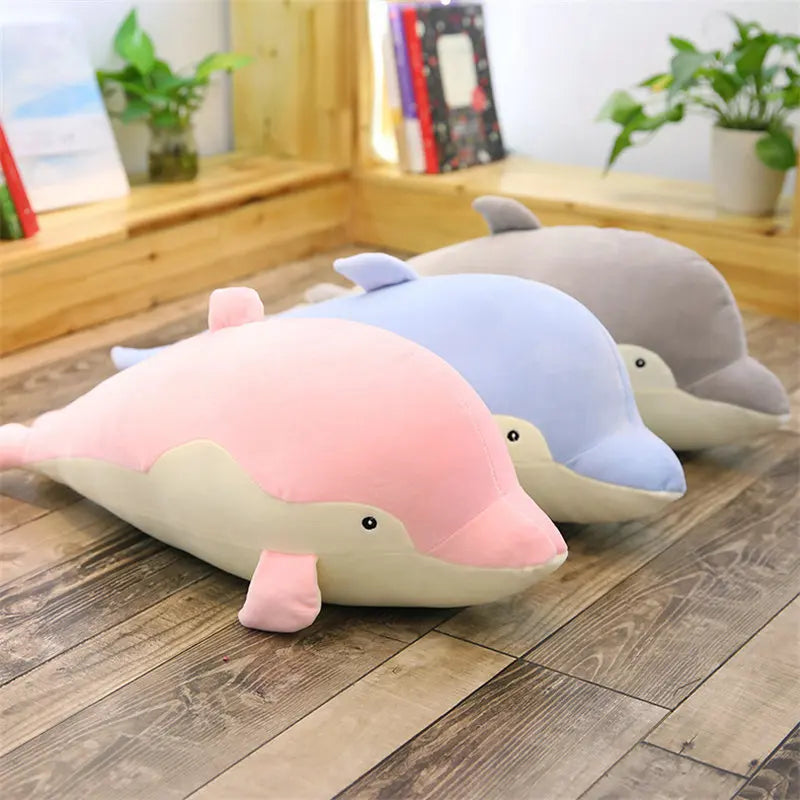Blue Dolphin Plush Pillow - Soft Sea Animal Cushion | Stuffed Animals & Plushies | Adorbs Plushies