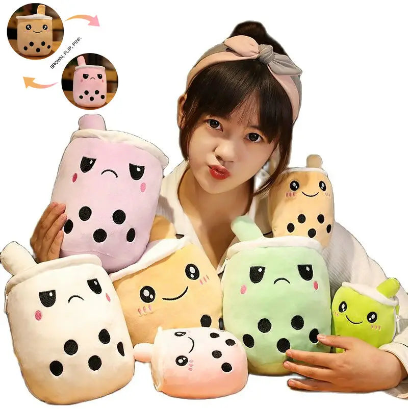 Reversible Emotion Boba Tea Plush - Double-Sided Toy | Stuffed Animals & Plushies | Adorbs Plushies