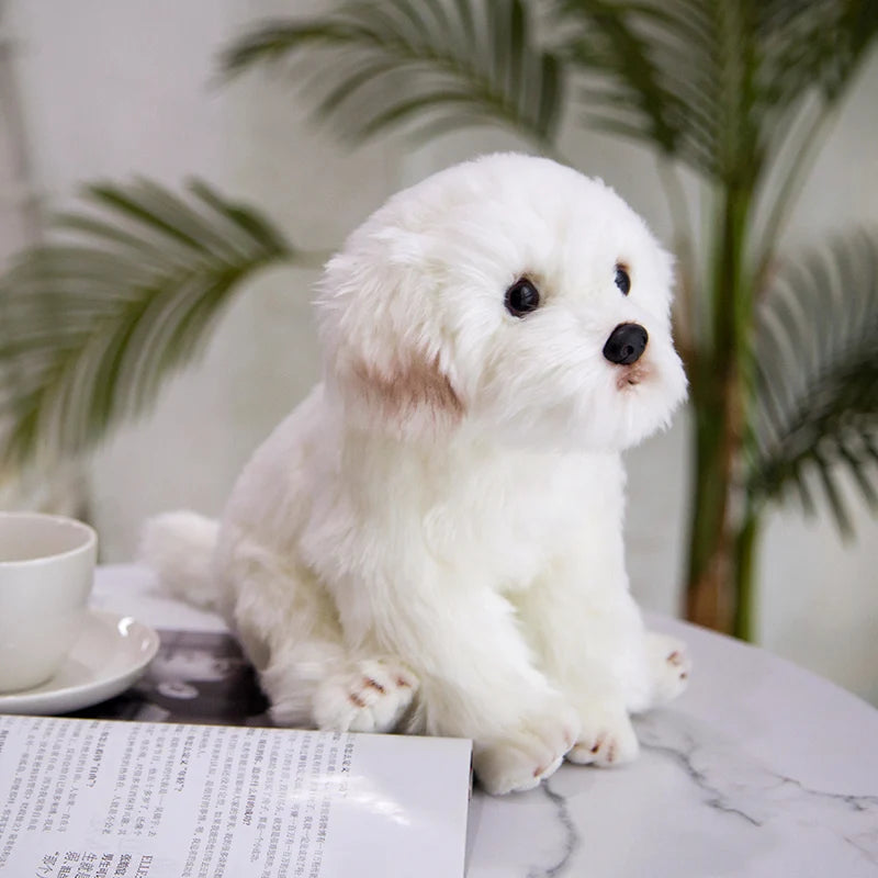 Bichon Frise Teddy Dog Plush - Cute Pet Simulation | Stuffed Animals & Plushies | Adorbs Plushies