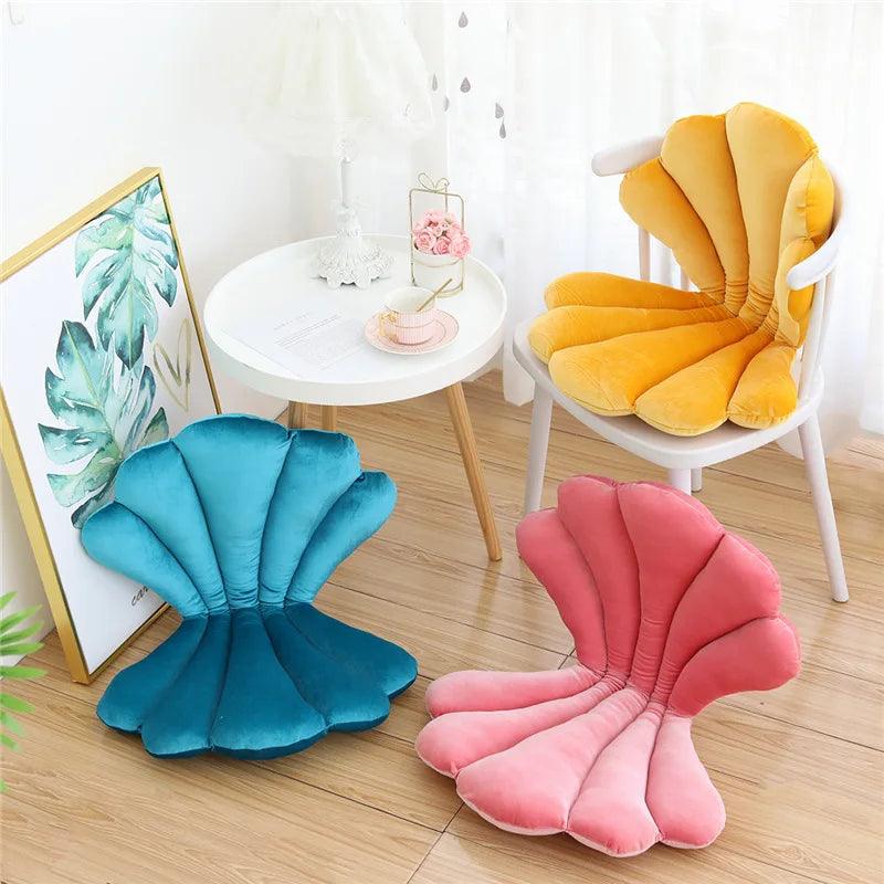Velvet Shell Chair Cushion - Luxurious Sea Shell Decor | Stuffed Animals & Plushies | Adorbs Plushies