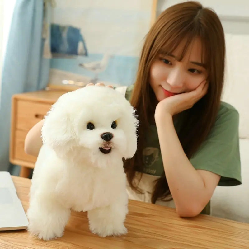 Lifelike Bichon Frise Plush Dog - Pomeranian Toy for Pet Lovers