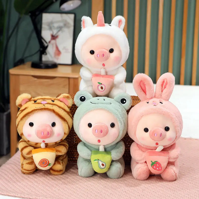 Boba Pig Cosplay Plushie - Cute Animal Doll for Birthday | Stuffed Animals & Plushies | Adorbs Plushies