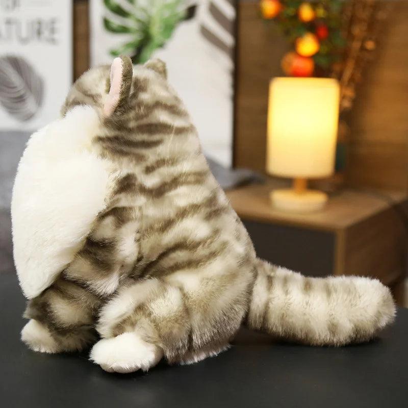 Lifelike White Cat Plushie - Fluffy Orange Cat Toy | Stuffed Animals & Plushies | Adorbs Plushies
