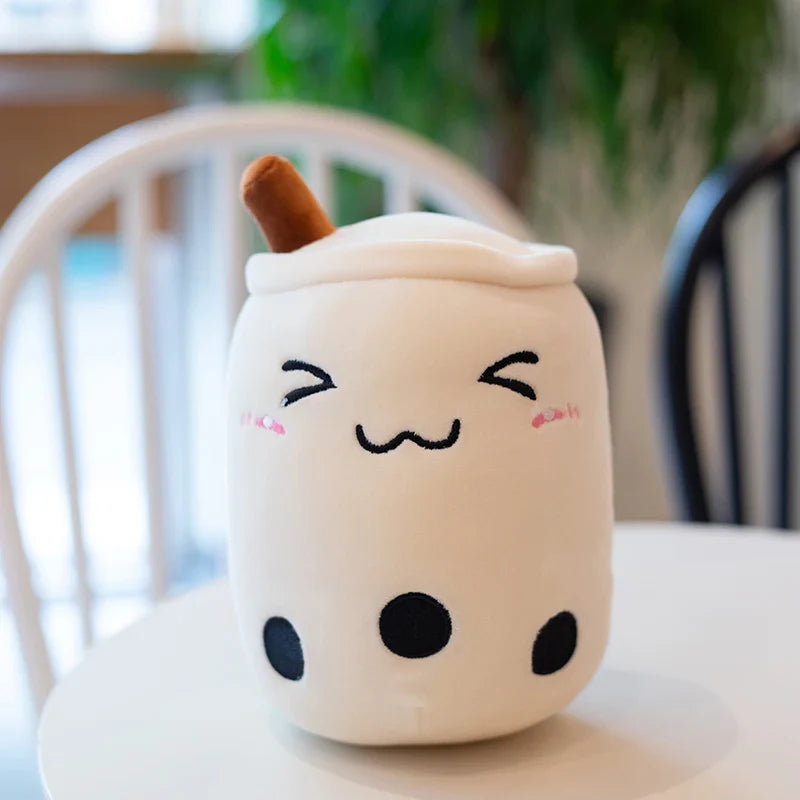 Boba Milk Tea Cartoon Plushie - Cute Strawberry Pillow