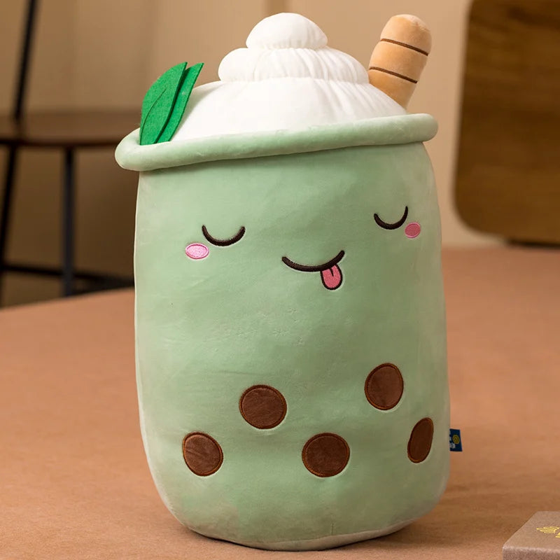 Boba Milk Tea Cartoon Plushie - Cute Strawberry Pillow | Stuffed Animals & Plushies | Adorbs Plushies