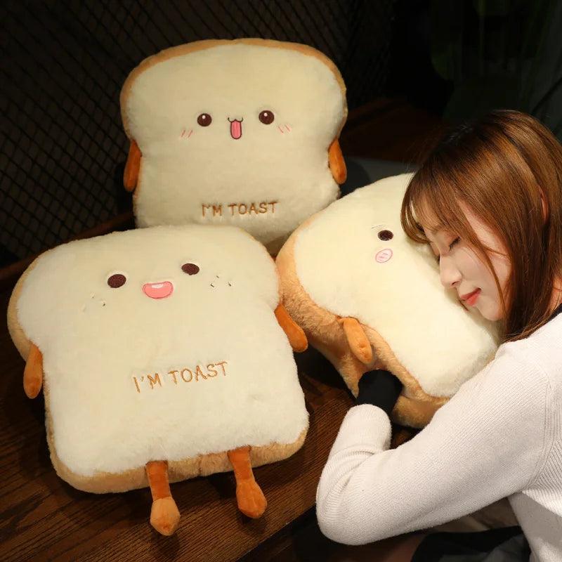 Plush Toast Bread Pillow - Kawaii Food Doll Hand Warmer | Stuffed Animals & Plushies | Adorbs Plushies