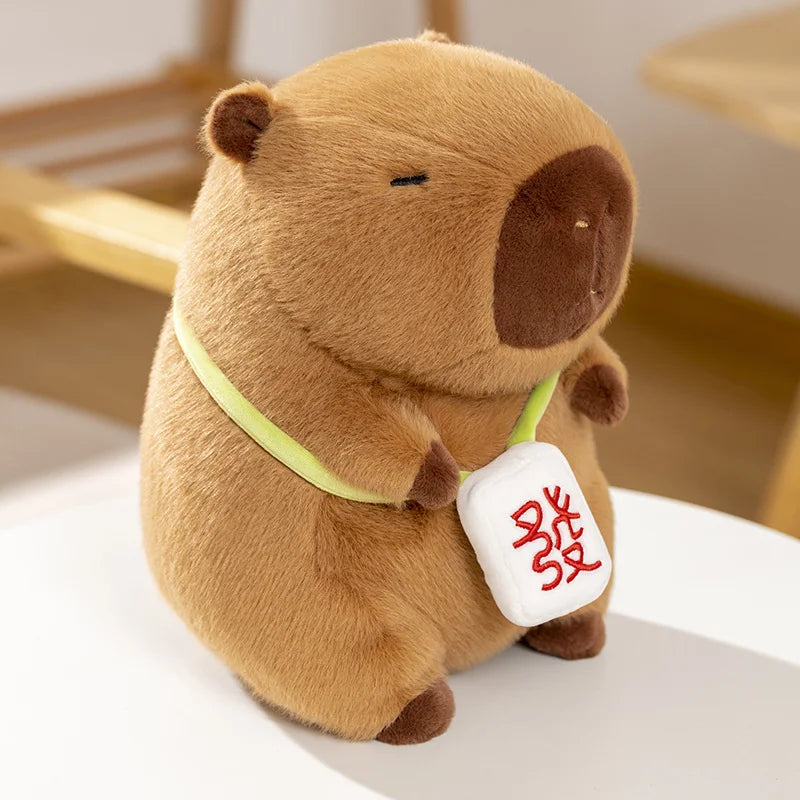 Mahjong Capybara Plush - Cute Cuddly Throw Pillow | Stuffed Animals & Plushies | Adorbs Plushies