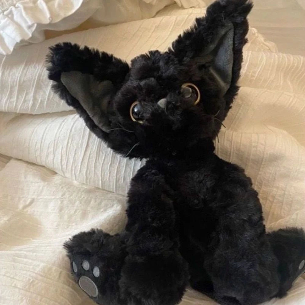 Black Cat Plushie with Big Eyes | Cute Stuffed Animal | Adorbs Plushies