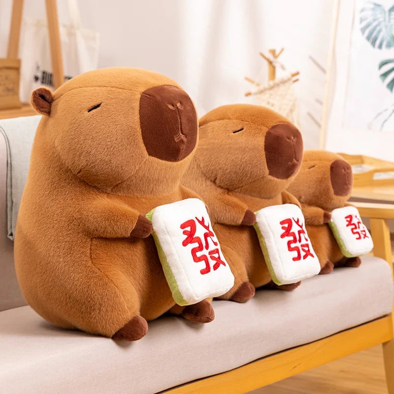 Mahjong Capybara Plush - Cute Cuddly Throw Pillow | Stuffed Animals & Plushies | Adorbs Plushies