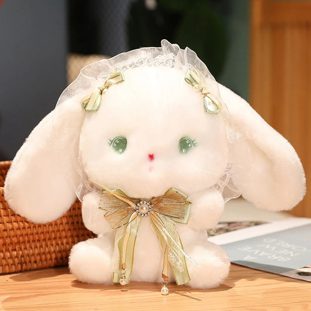 Kawaii Lolita Rabbit Plush Toy | Cute Hair Accessories Bow Lace | Adorbs Plushies