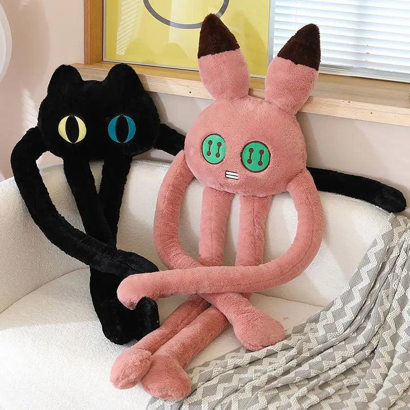 Green Frog & Black Cat Plush - Large Sleep Cushion Toy | Stuffed Animals & Plushies | Adorbs Plushies