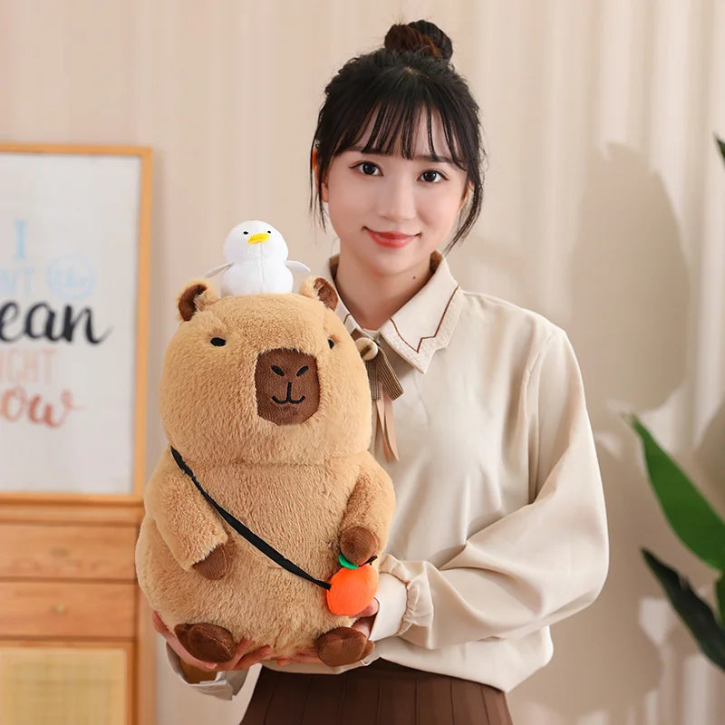 Fluffy Capybara Plush Toy with Fruit | Adorbs Plushies